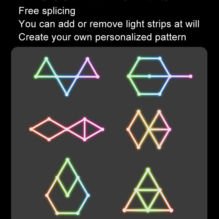 JSK-P26 Smart WiFi Bluetooth Version RGB Direct Illumination Phantom Splicing Light, Support Amazon Alexa / Google Assistant / DuerOS, Style: 9 Sections+EU Plug Adapter(White)