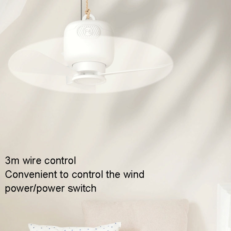 USB Plug-in Version Small Ceiling Fan Camping Outdoor Portable Hanging Fan(White)