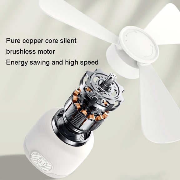 USB Plug-in Version Small Ceiling Fan Camping Outdoor Portable Hanging Fan(White)