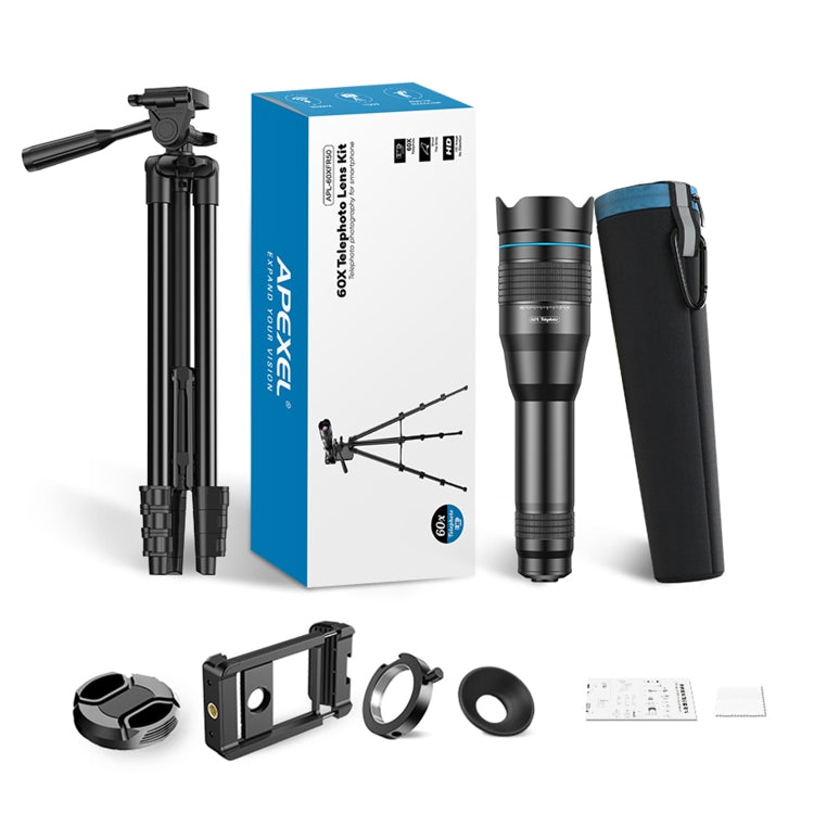 APEXEL 60X Smartphone Telescope Lens With Extendable Tripod Set