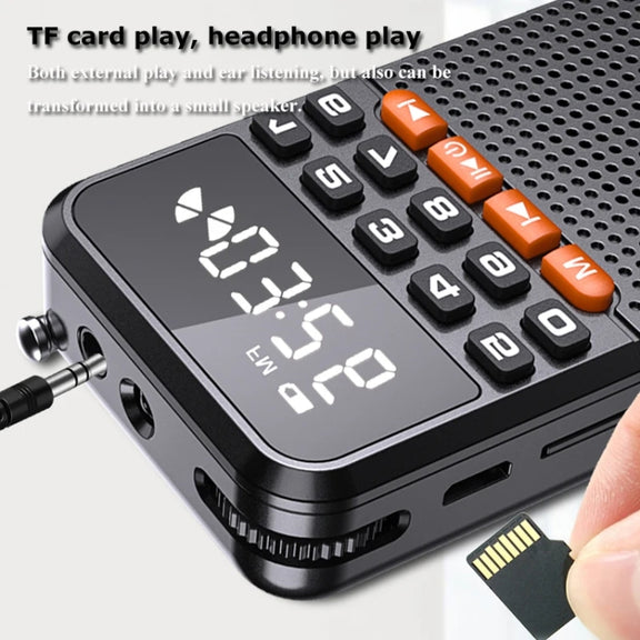 Rolton T1 Portable Radio Receiver Old People Singing Opera Player Mini Stereo Walkman(Gold)