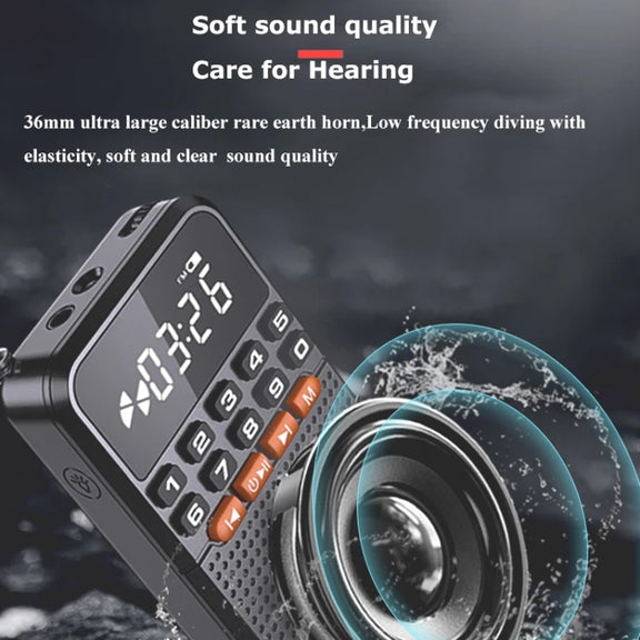 Rolton T1 Portable Radio Receiver Old People Singing Opera Player Mini Stereo Walkman(Gold)