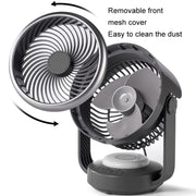 Air Circulation Fan Automatic Oscillating Head Desktop Fan With LED Light(White)