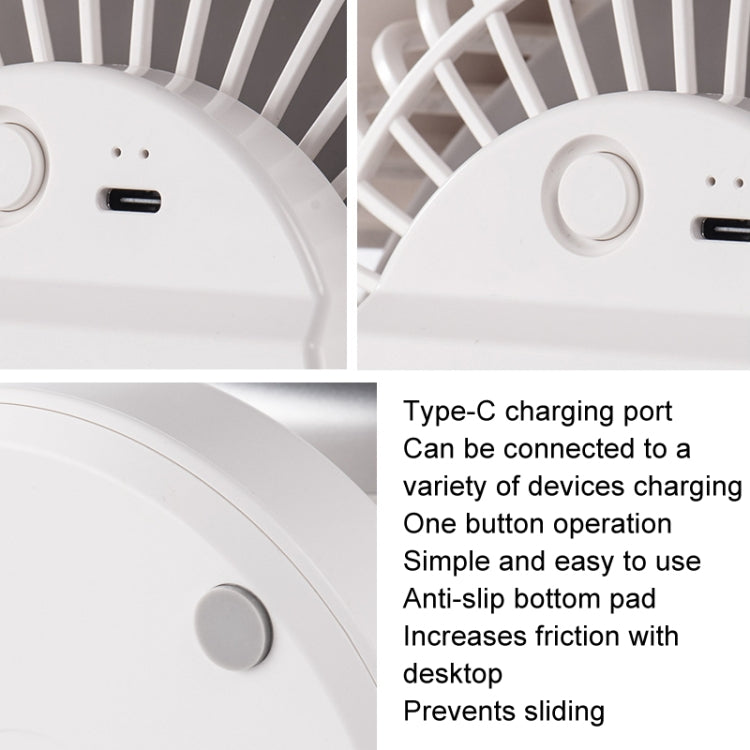 Air Circulating Fan USB Charging Desktop Quiet Fan(White)