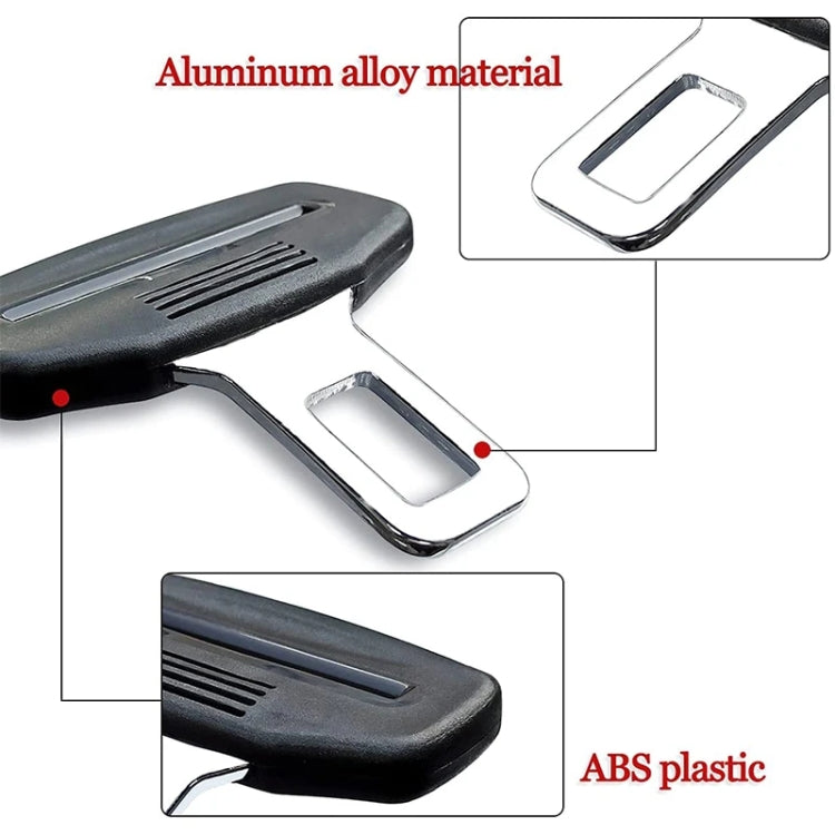 Car Seat Belt 2.1 Curved Lock Tongue Male Buckle Accessories(Black)