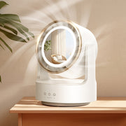 3 In 1 Multifunctional Desktop Fan with LED Light Cosmetic Mirror Rechargeable Oscillating