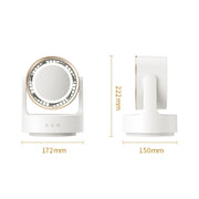 3 In 1 Multifunctional Desktop Fan with LED Light Cosmetic Mirror Rechargeable Oscillating