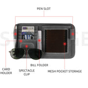 Car Sun Visor Bill Holder Glasses Clip Storage Bag(Black)