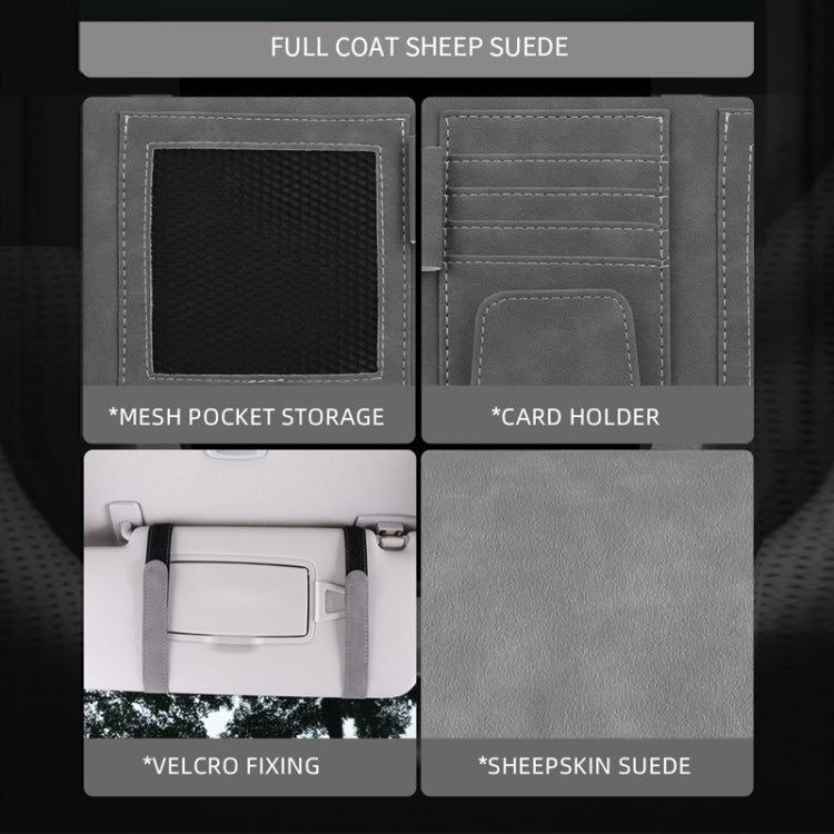 Car Sun Visor Bill Holder Glasses Clip Storage Bag(Black)