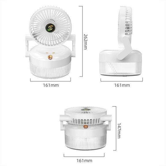 USB Charging Folding Desktop Spray Humidification Fan with Night Light(Green)