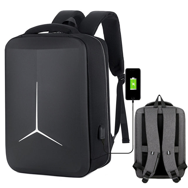 17 inch Multifunctional Water-resistant Business Sports Laptop Backpack with USB Port(Black)