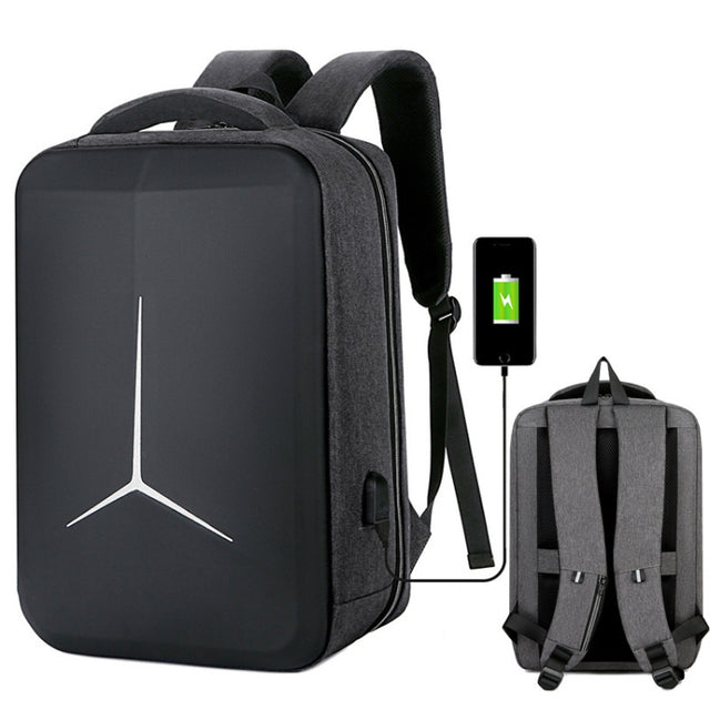 17 inch Multifunctional Water-resistant Business Sports Laptop Backpack with USB Port(Dark Gray)