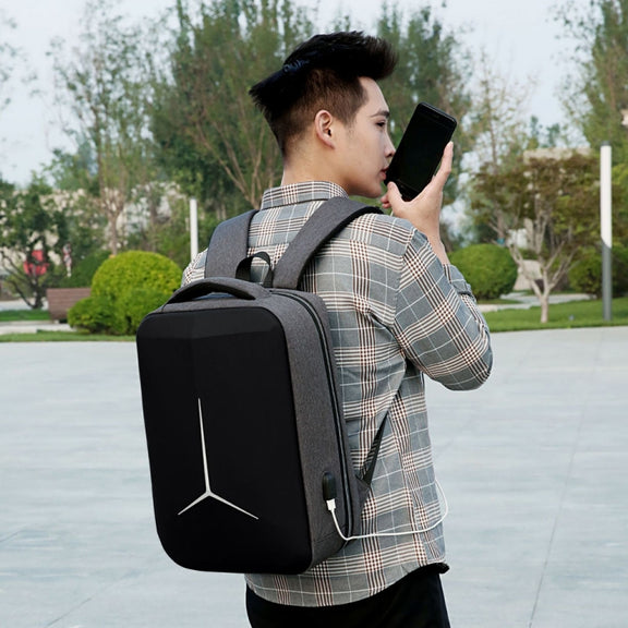 17 inch Multifunctional Water-resistant Business Sports Laptop Backpack with USB Port(Dark Gray)
