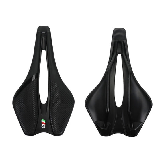 TOSEEK Bicycle Shock-absorbing Comfortable Widened Saddle(Black)