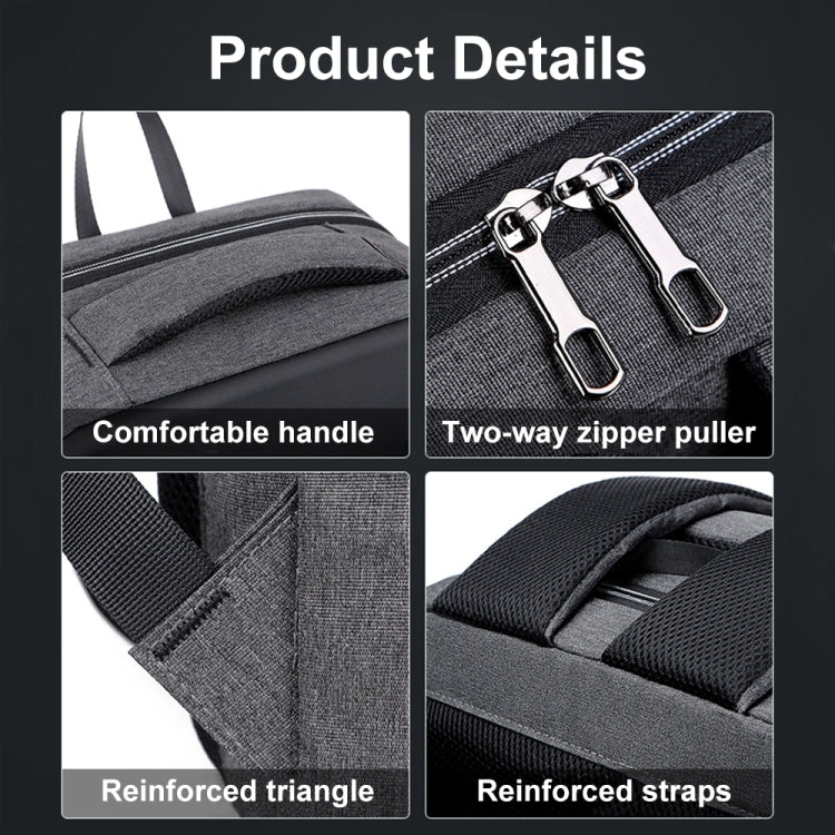 16 inch Large Capacity Password Lock Anti-Theft Laptop Backpack With USB Port(Black)