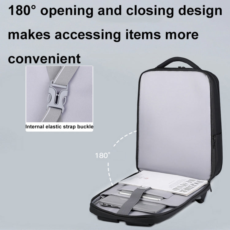 17 inch Password Lock Large Capacity Water-resistant Laptop Backpack with USB Port(Black)