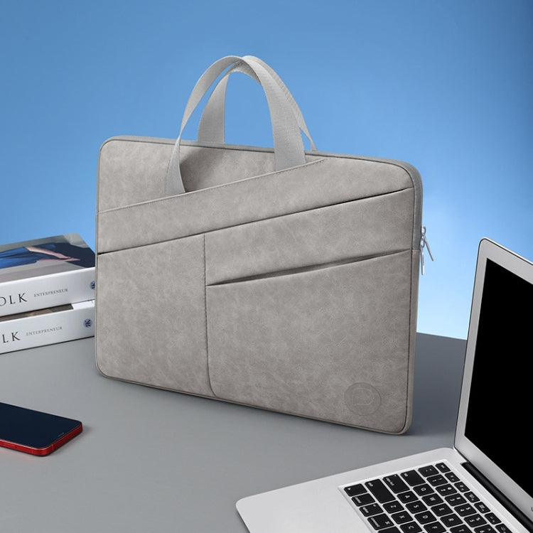 BUBM Portable Computer Bag Notebook Business Travel Bag, Size: 14 inch(Light Gray)