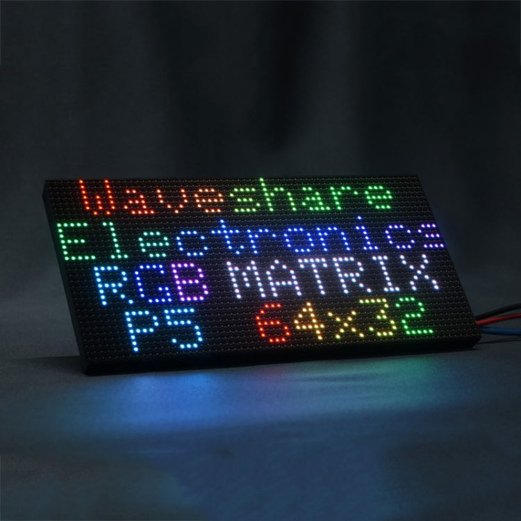 Waveshare RGB Full-color LED Matrix Panel, 5mm Pitch, 64x32 Pixels, Adjustable Brightness(25848)