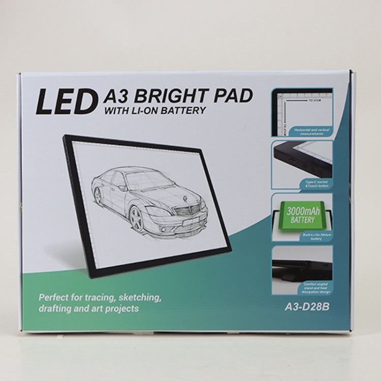 A3-D28B LED Smart Charging Copy Desk Line Drawing Hand Drawing Transparency Copy Platform With 1m Type-C Line