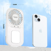USB Charging Folding Outdoor Handheld Mini Cold Compress Fan Desktop Cooling Fan(White)