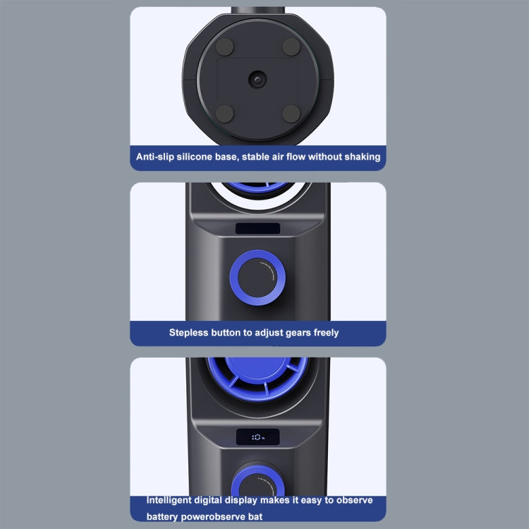 Intelligent Digital Display 100-Speed Stepless Speed Desktop Shaking Head Tower Fan(White)