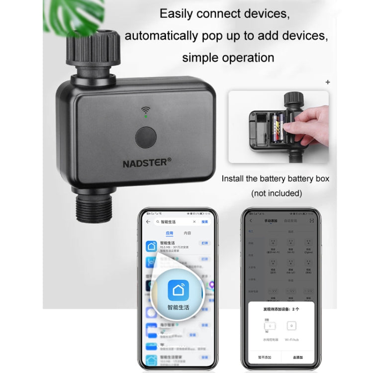 NADSTER US Plug Bluetooth WiFi Remote Automatic Timed Flower Watering Controller, Specification: Dual Outlet