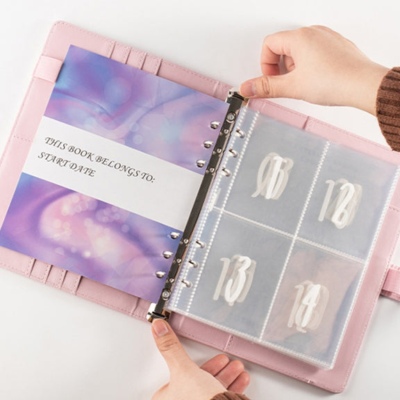 25sheets /Set A5 6 Holes Save Money Challenge Envelopes Replacement Inner Page, Spec: Double-grid