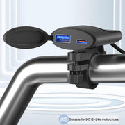 Fast Charging Dual-USB QC3.0 Motorcycle Cell Phone Charger
