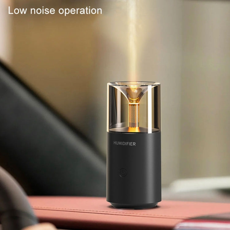 Candle Flame Aromatherapy Diffuser Automatic Scent Sprayer Mini Ambiance Candle Light Humidifier(129 White)