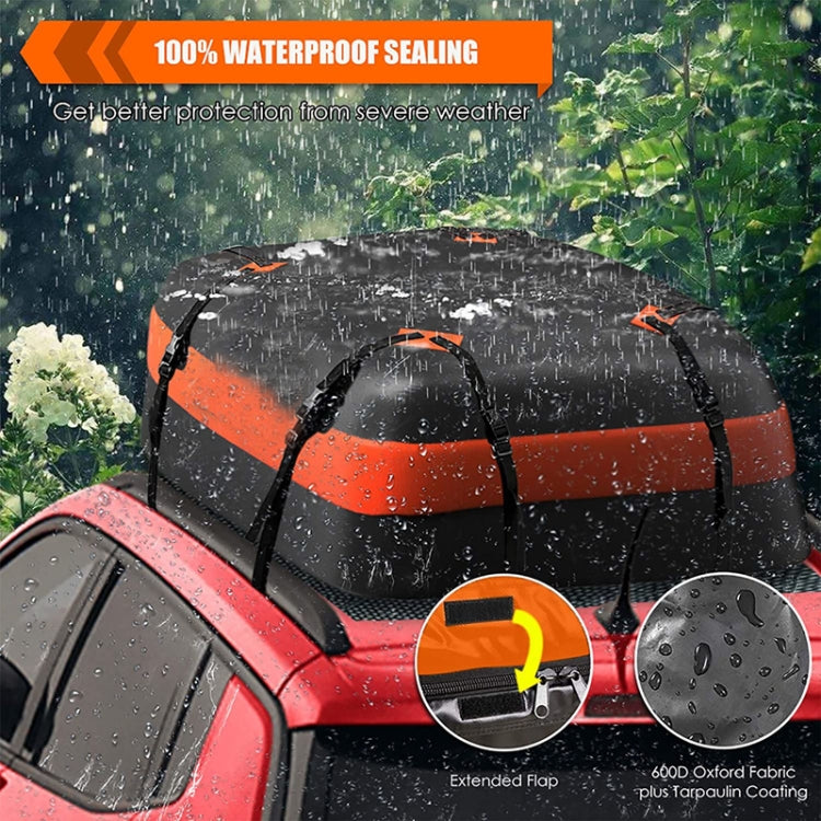 15 Cubic Feet Water-resistant Car Roof Storage Luggage Bag(Black)