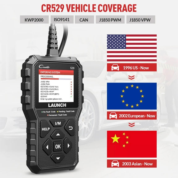 Launch Creader CR529 OBD2 Car Engine Fault Tester Code Scanner(Black)