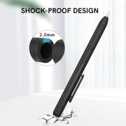 For Apple Pencil 1 AhaStyle PT141 Triple Defense Pen Clip Silicone Protective Case(Midnight Blue)