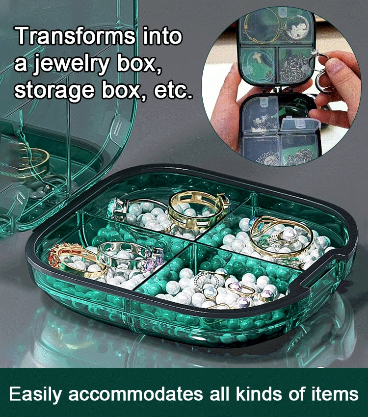 Multi-functional Portable Mini Pill Dispenser Organizer(Transparent Black)
