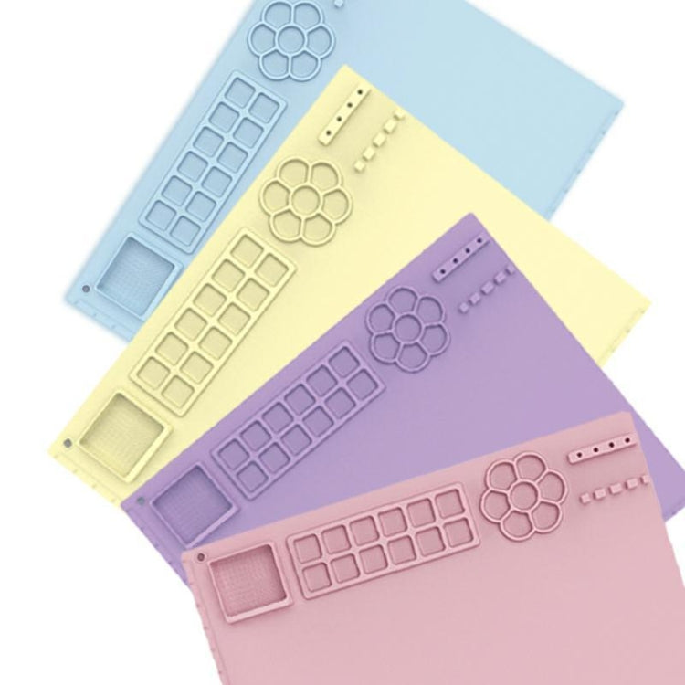 50x40cm Silicone Painting Pad With  Paint Holder Art Mat For Drawing Clay(Pink)