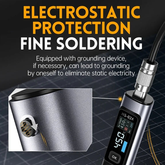 FNIRSI Portable Constant Temperature Soldering Iron Set, Model: HS-02B Standard K