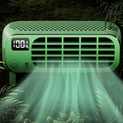 USB Charging Digital Display Portable Bladeless Outdoor Mini Night Light Fan(Green)