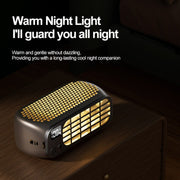 USB Charging Digital Display Portable Bladeless Outdoor Mini Night Light Fan(Green)