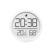 Slim Magnetic Thermometer And Hygrometer Clock Home Wall-Mounted Electronic Clock(White)