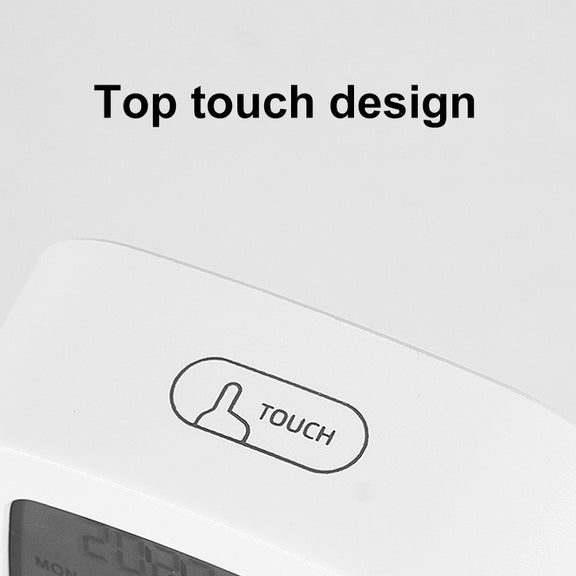 Multifunctional Temperature and Humidity LCD Clock Home Bedside Alarm Clock(2205 White)