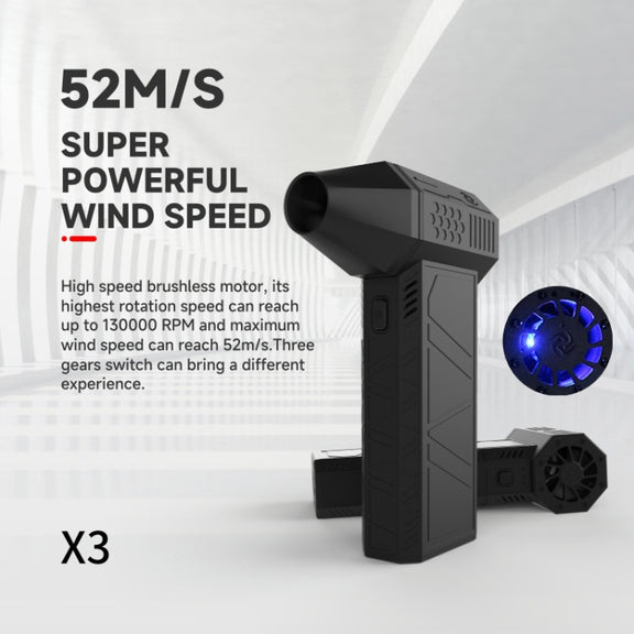 130000R PM52+M/S Brushless Motor Industrial Dust Blowing Turbo Fan(Black)