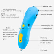 Infrared Sensing Low-temperature 3D Printing Pen Children DIY Graffiti Painting Pen(1000 mAh-Blue)