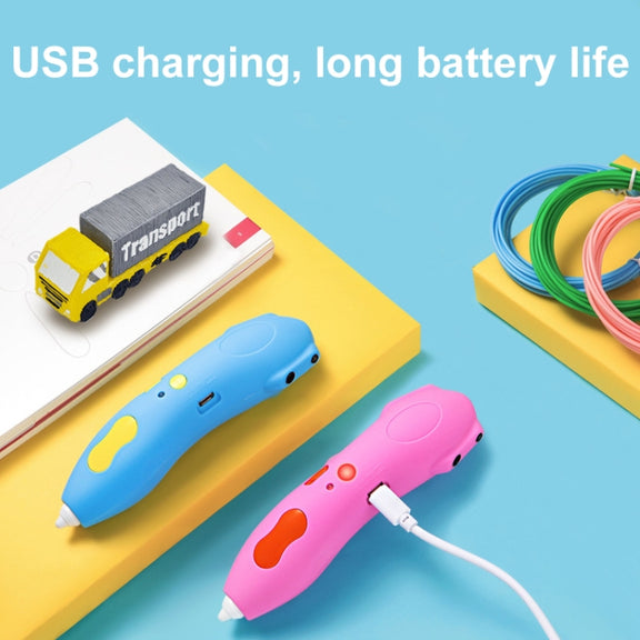 Infrared Sensing Low-temperature 3D Printing Pen Children DIY Graffiti Painting Pen(1000 mAh-Blue)