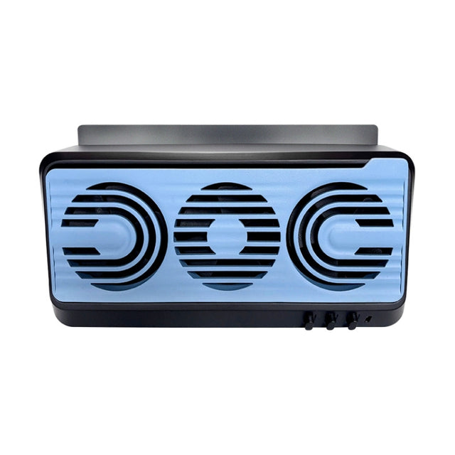 Solar Car Exhaust Fan Air Circulation Cooling Ventilation Fan(Black Blue)