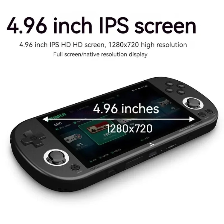 Trimui Smart Pro 4.96 Inch IPS Screen Handheld Game Console Open Source Linux System 256G(Black)