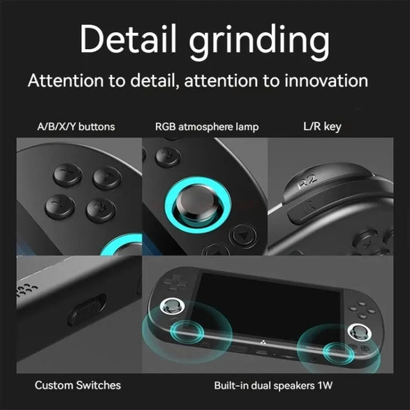 Trimui Smart Pro 4.96 Inch IPS Screen Handheld Game Console Open Source Linux System 256G(Black)