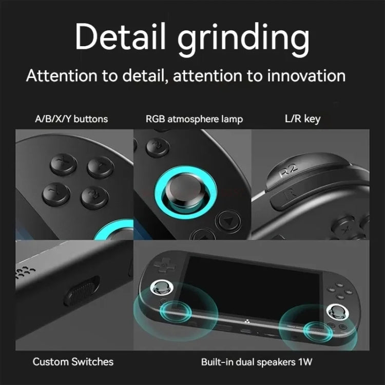 Trimui Smart Pro 4.96 Inch IPS Screen Handheld Game Console Open Source Linux System 128G(Black)