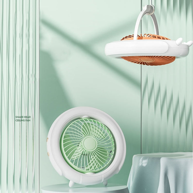 Night Light Desktop Folding Fan Outdoor Camping Hanging Mini Fan, Color: Green Basic