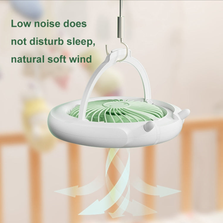 Night Light Desktop Folding Fan Outdoor Camping Hanging Mini Fan, Color: Green Basic