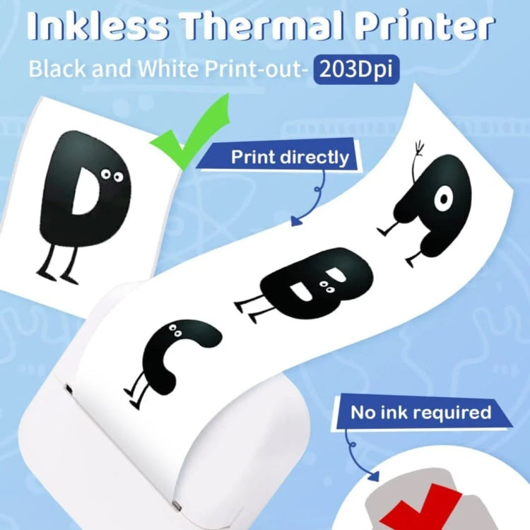 Phomemo M02X Inkless Pocket Printer Bluetooth Thermal Portable Sticker Maker Machine(White)