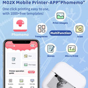 Phomemo M02X Inkless Pocket Printer Bluetooth Thermal Portable Sticker Maker Machine(White)